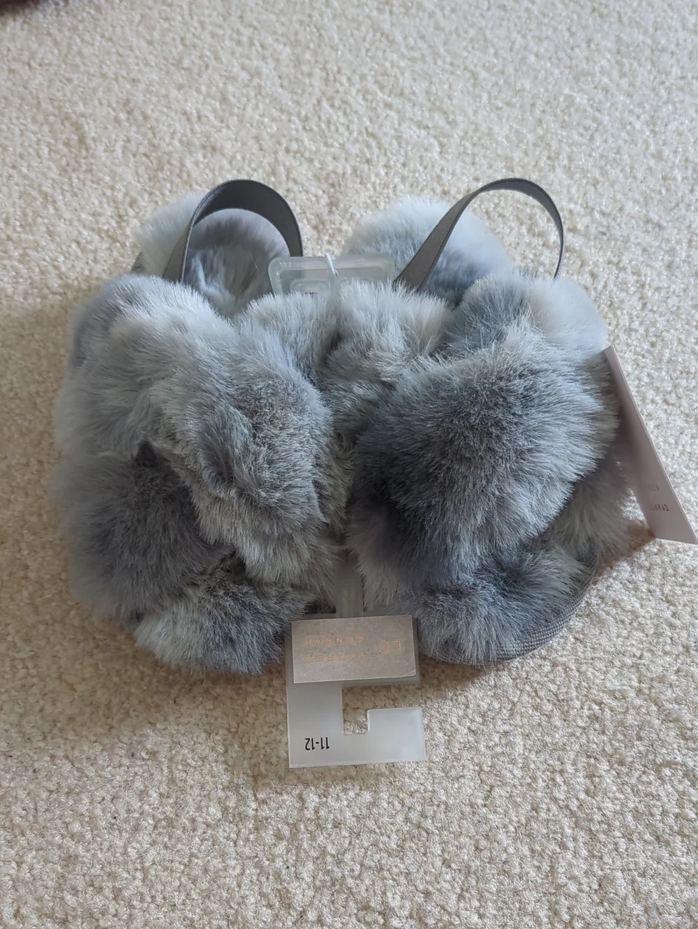 3 For $30. LC Lauren Conrad Gray Plush Furry Slippers